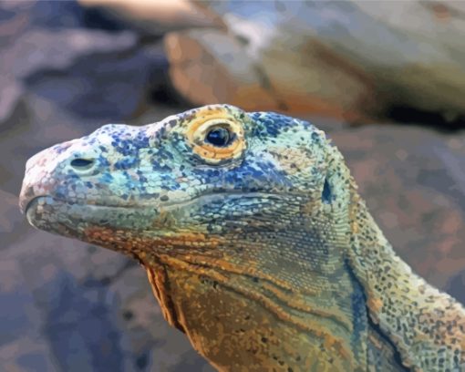 Blue Komodo Dragon Diamond Paintings