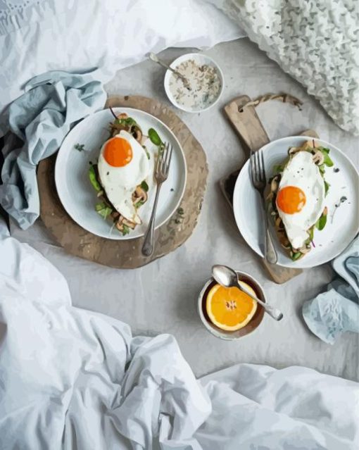 Breakfast On Bed Diamond Paintings