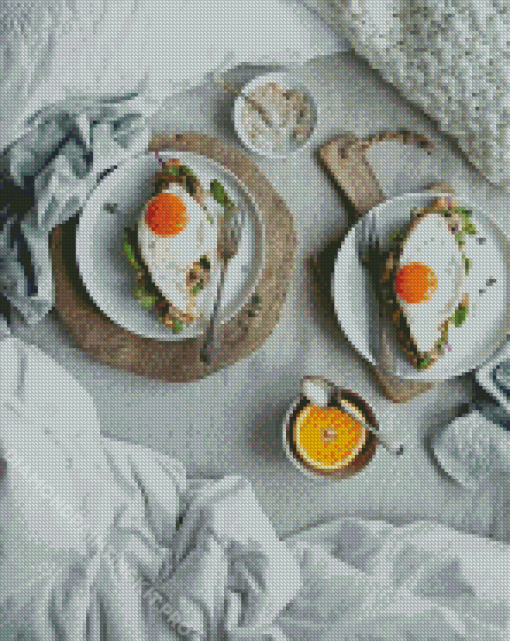 Breakfast On Bed Diamond Paintings