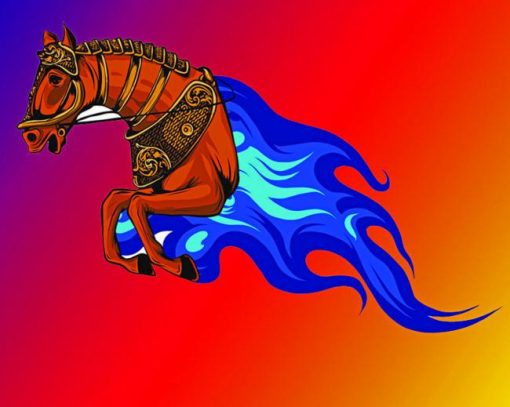 Cool Firehorse Art Diamond Paintings