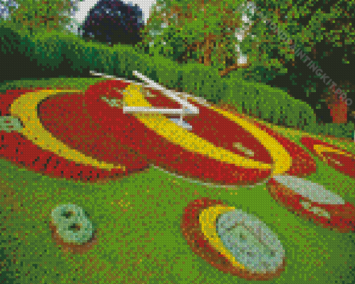 Flower Clock Garden Diamond Paintings