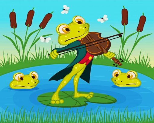 Frog Plays The Violin Diamond Paintings