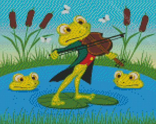 Frog Plays The Violin Diamond Paintings