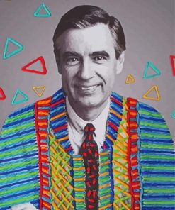 Monochrome Mister Rogers Art Diamond Paintings