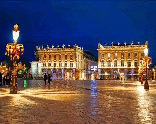 Nancy Town Hall At Night Diamond Paintings