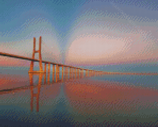 Northern Ireland Bridge With Pink Clouds View Diamond Paintings