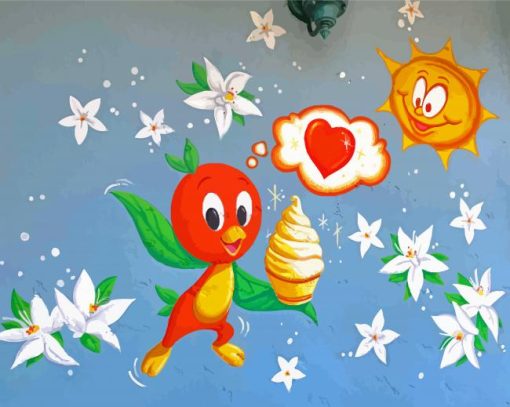 Orange Bird Diamond Paintings