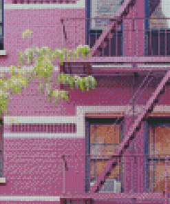 Purple Fire Escape Diamond Paintings