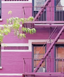 Purple Fire Escape Diamond Paintings