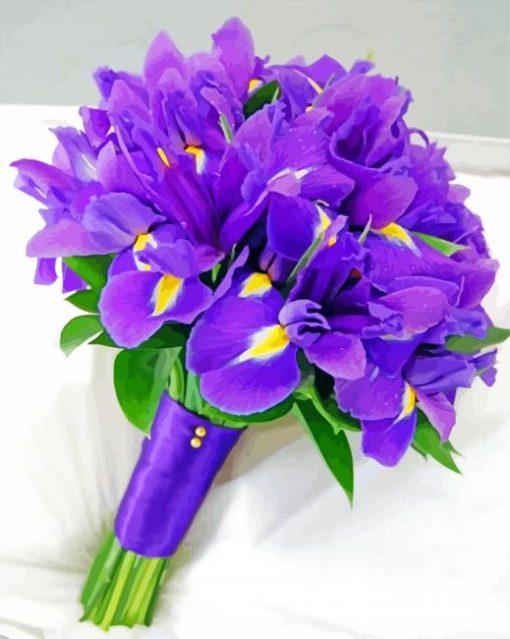 Purple Irises Bouquet Diamond Paintings