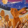 Rabbit Looking At The Moon Diamond Paintings