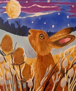 Rabbit Looking At The Moon Diamond Paintings