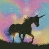 Rainbow And Unicorn Silhouette Diamond Paintings