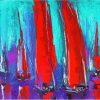 Red Sailboat Abstract Diamond Paintings