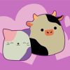 Squishmallow Cow And Cat Art Diamond Paintings