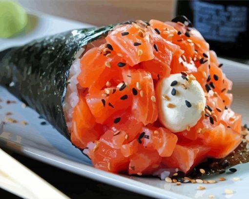 Temakizushi With Salmon Diamond Paintings