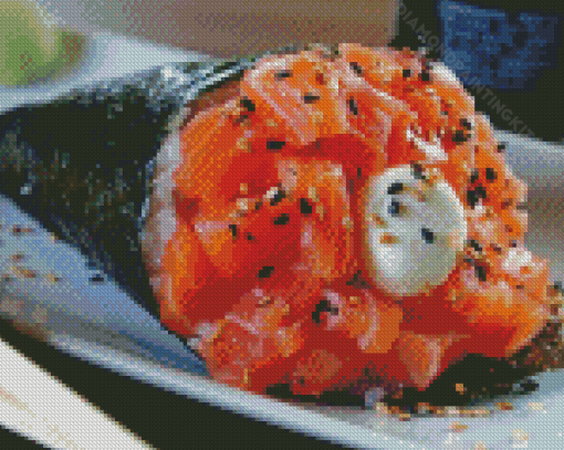 Temakizushi With Salmon Diamond Paintings