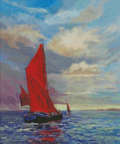 Thames Sailing Barge In The Sea Diamond Paintings