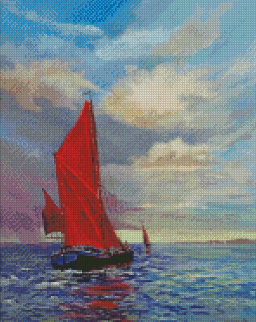 Thames Sailing Barge In The Sea Diamond Paintings