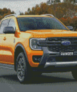 Yellow Ford Raptor Diamond Paintings