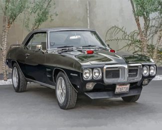 1969 Pontiac Firebird Classic Black Car Diamond Paintings
