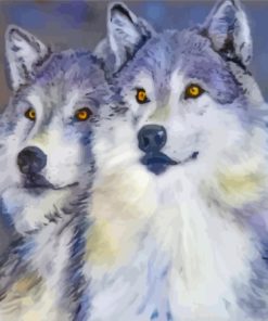 Aesthetic Wolf Couple Diamond Paintings
