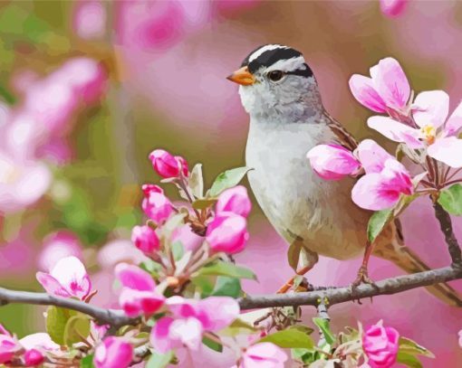 Birds And Blossom Diamond Paintings