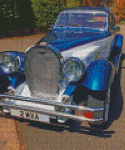 Blue And White Panther Deville Car Diamond Paintings