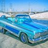 Blue Lowrider Car Diamond Paintings