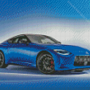 Blue Nissan Z Car Engines Diamond Paintings