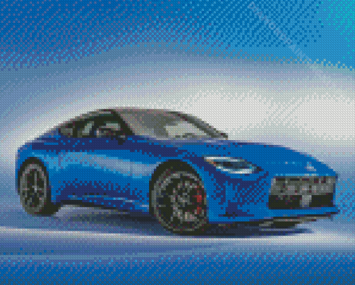 Blue Nissan Z Car Engines Diamond Paintings