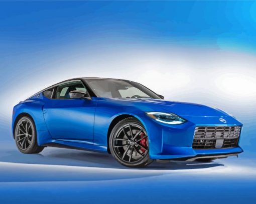 Blue Nissan Z Car Engines Diamond Paintings