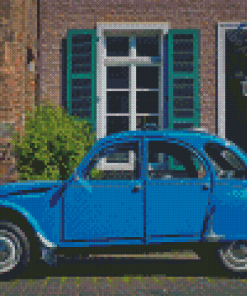 Blue Citroen 2cv Car Diamond Paintings