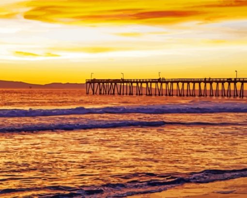 California Ventura Pier At Sunset Diamond Paintings