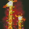 Christmas Giraffes Lights Diamond Paintings