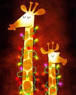 Christmas Giraffes Lights Diamond Paintings