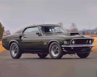 Classic Black 1969 Ford Mustang Fastback Diamond Paintings