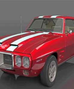 Classic Red 1969 Pontiac Firebird Car Diamond Paintings