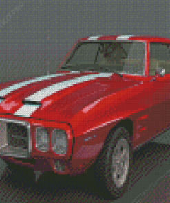 Classic Red 1969 Pontiac Firebird Car Diamond Paintings