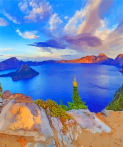 Crater Lake Landscape Diamond Paintings