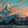 Erebor Mountains At Sunset Diamond Paintings