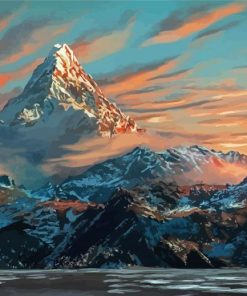 Erebor Mountains At Sunset Diamond Paintings