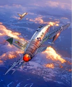 F100 Super Sabre Jet Fighter Art Diamond Paintings