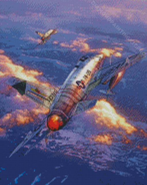 F100 Super Sabre Jet Fighter Art Diamond Paintings