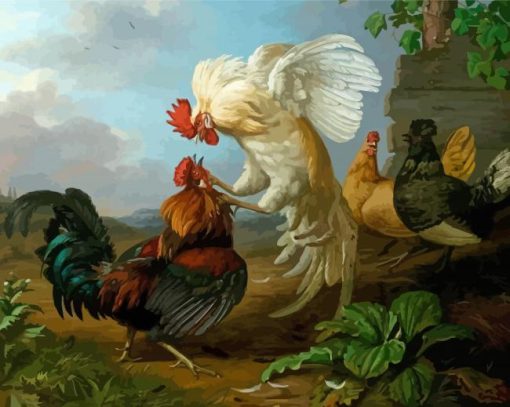 Fighting Cock Diamond Paintings