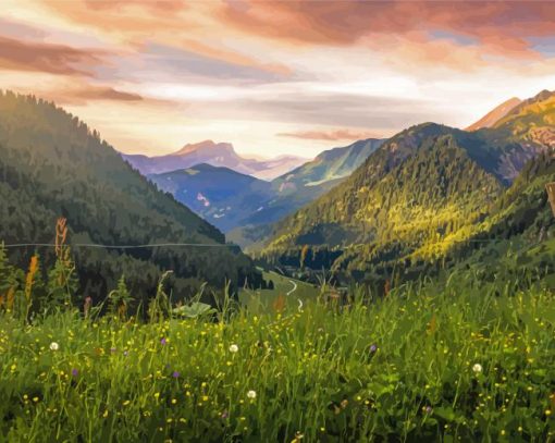 French Alps Landscape Diamond Paintings