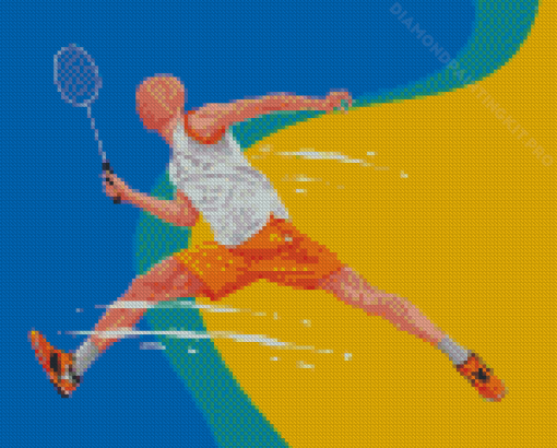 Illustration Badminton Player Diamond Paintings