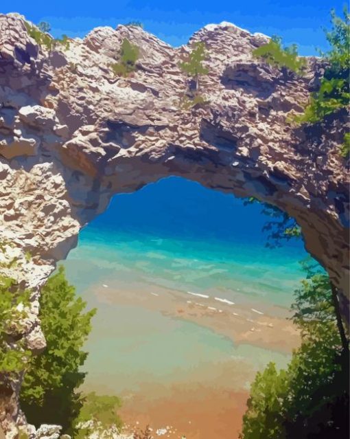 Mackinac Island Arch Diamond Paintings