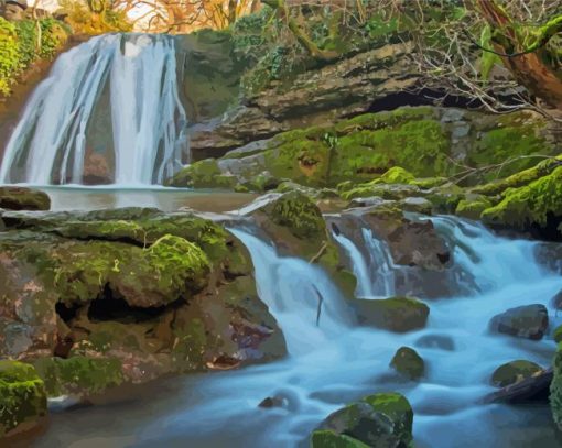 Malham Janets Foss Waterfall Diamond Paintings