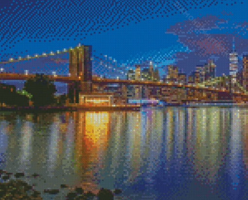 Manhattan By Night Diamond Paintings